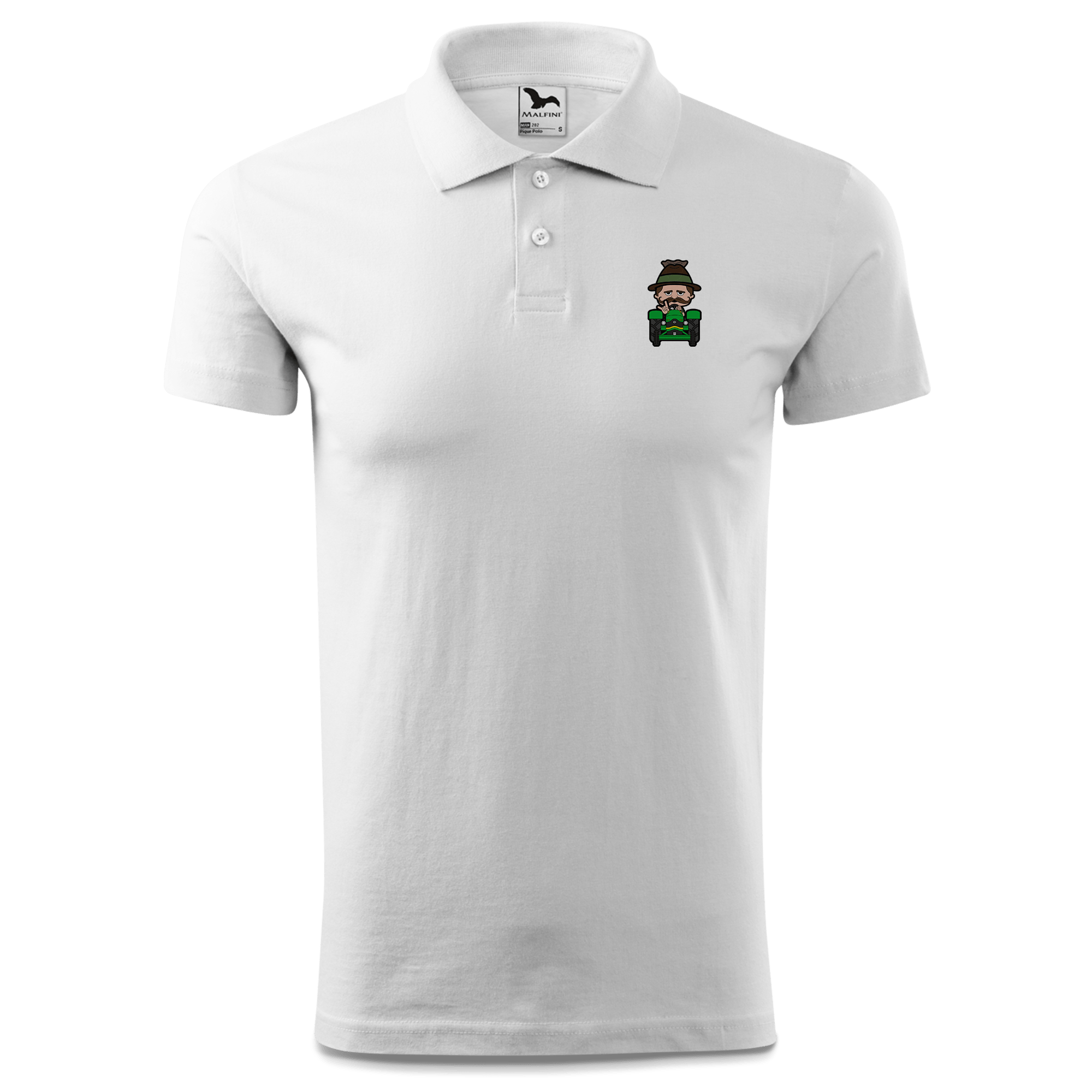 Da Sinzer Bulldog Polo Shirt Herren Weiss Murnau Front