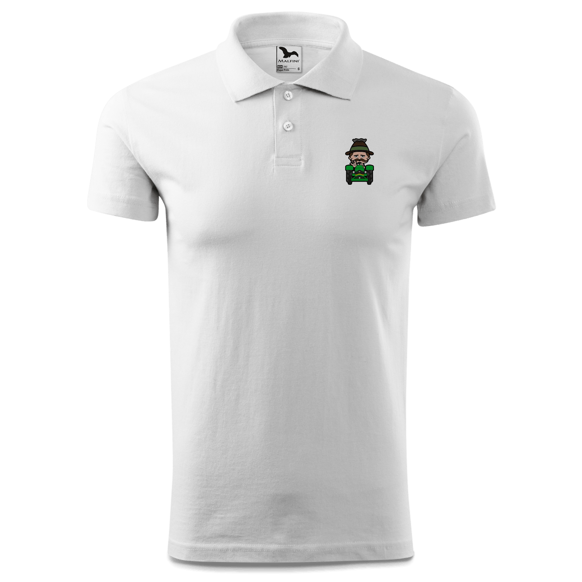 Da Sinzer Bulldog Polo Shirt Herren Weiss Murnau Front