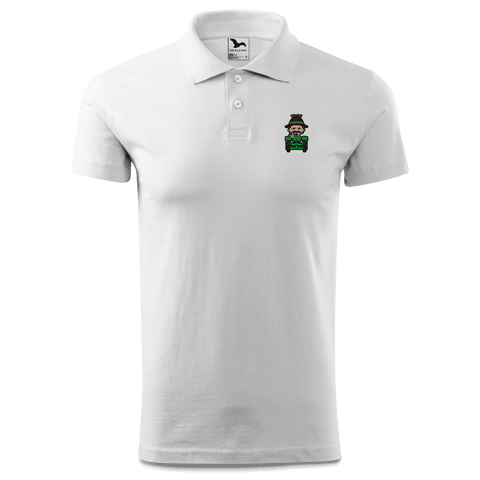 Da Sinzer Bulldog Polo Shirt Herren Weiss Murnau Front