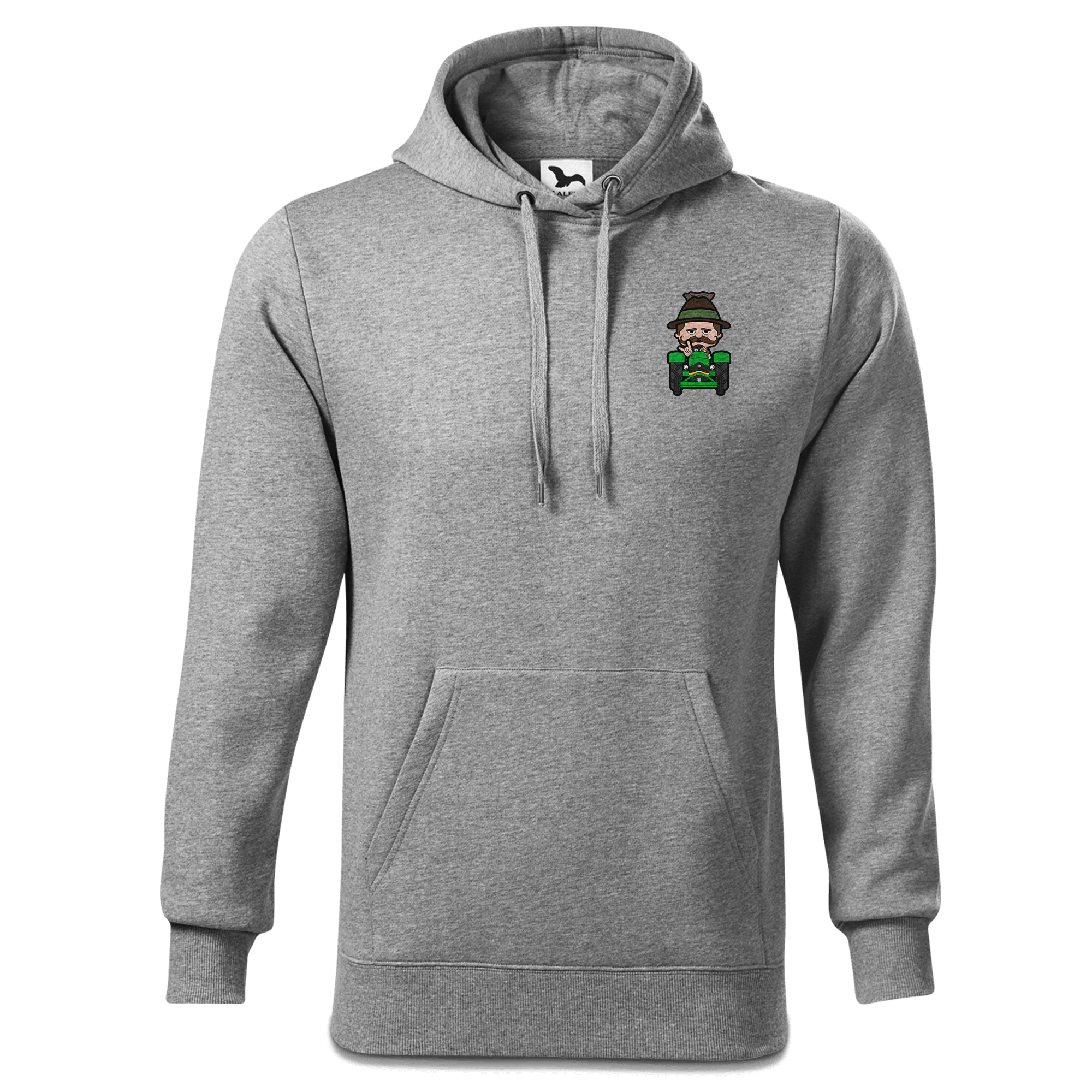 Da Sinzer Bulldog Sweatshirt Hoody Herren Grau Meliert Puster Front