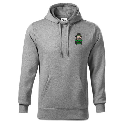 Da Sinzer Bulldog Sweatshirt Hoody Herren Grau Meliert Puster Front