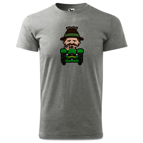 Da Sinzer Bulldog T Shirt Herren Grau Meliert Hofau Front