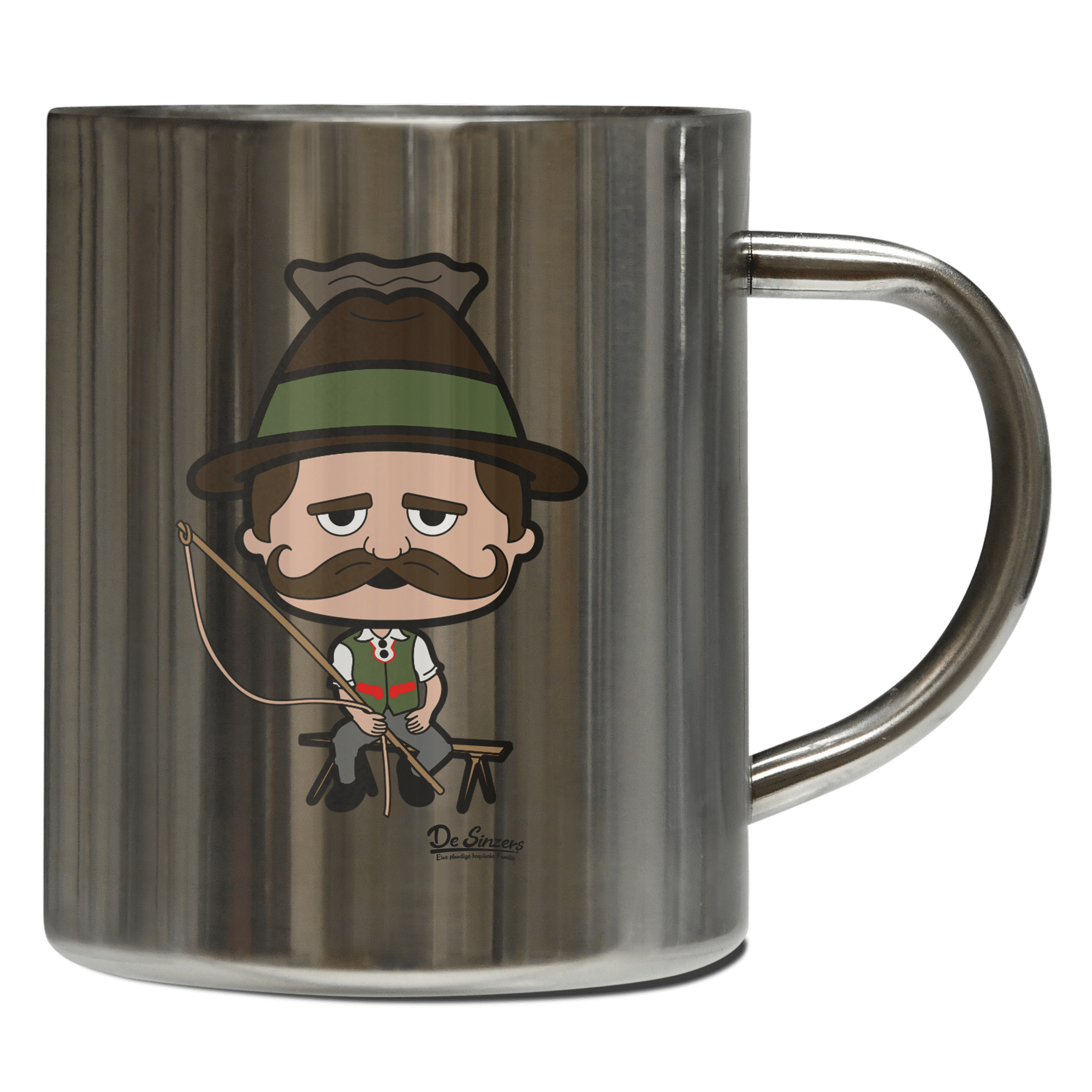 Da Sinzer Goasslschnoizer Edelstahl Kaffeetasse 400ml Grosser Arber Front