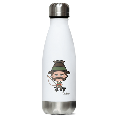 Da Sinzer Goasslschnoizer Edelstahl Thermoflasche 350ml Weiss Silber Kreuzspitze Front