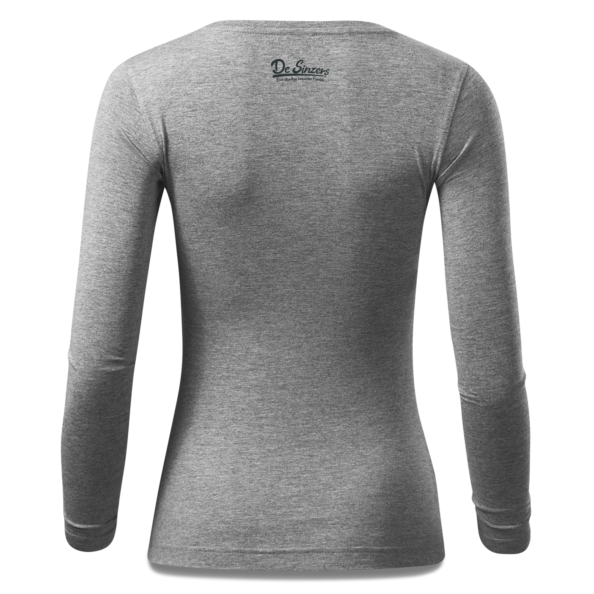 Da Sinzer Goasslschnoizer Longsleeve Fitted Damen Grau Meliert Hoegering Back