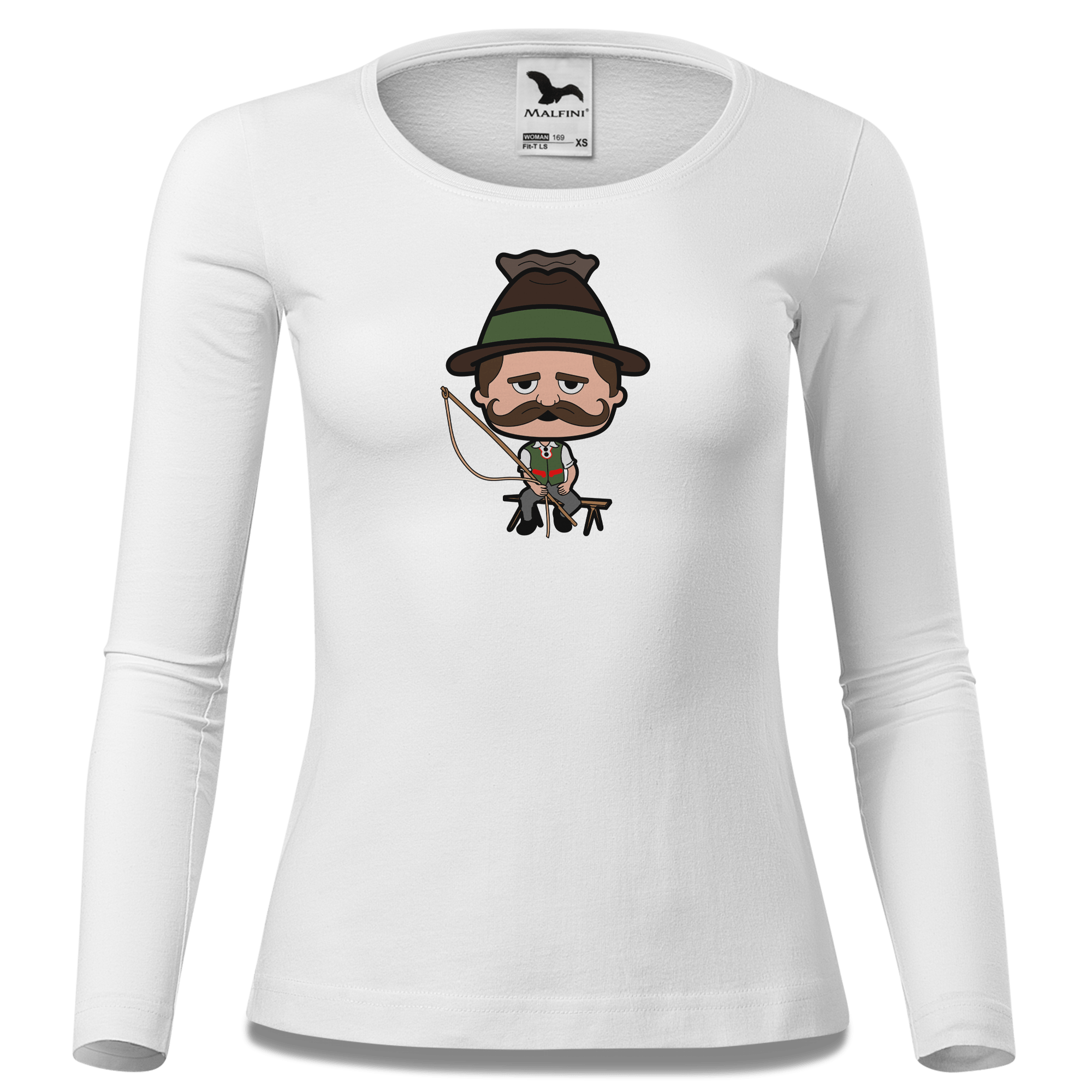 Da Sinzer Goasslschnoizer Longsleeve Fitted Damen Weiss Neumuehle Front