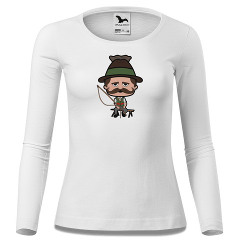 Da Sinzer Goasslschnoizer Longsleeve Fitted Damen Weiss Neumuehle Front