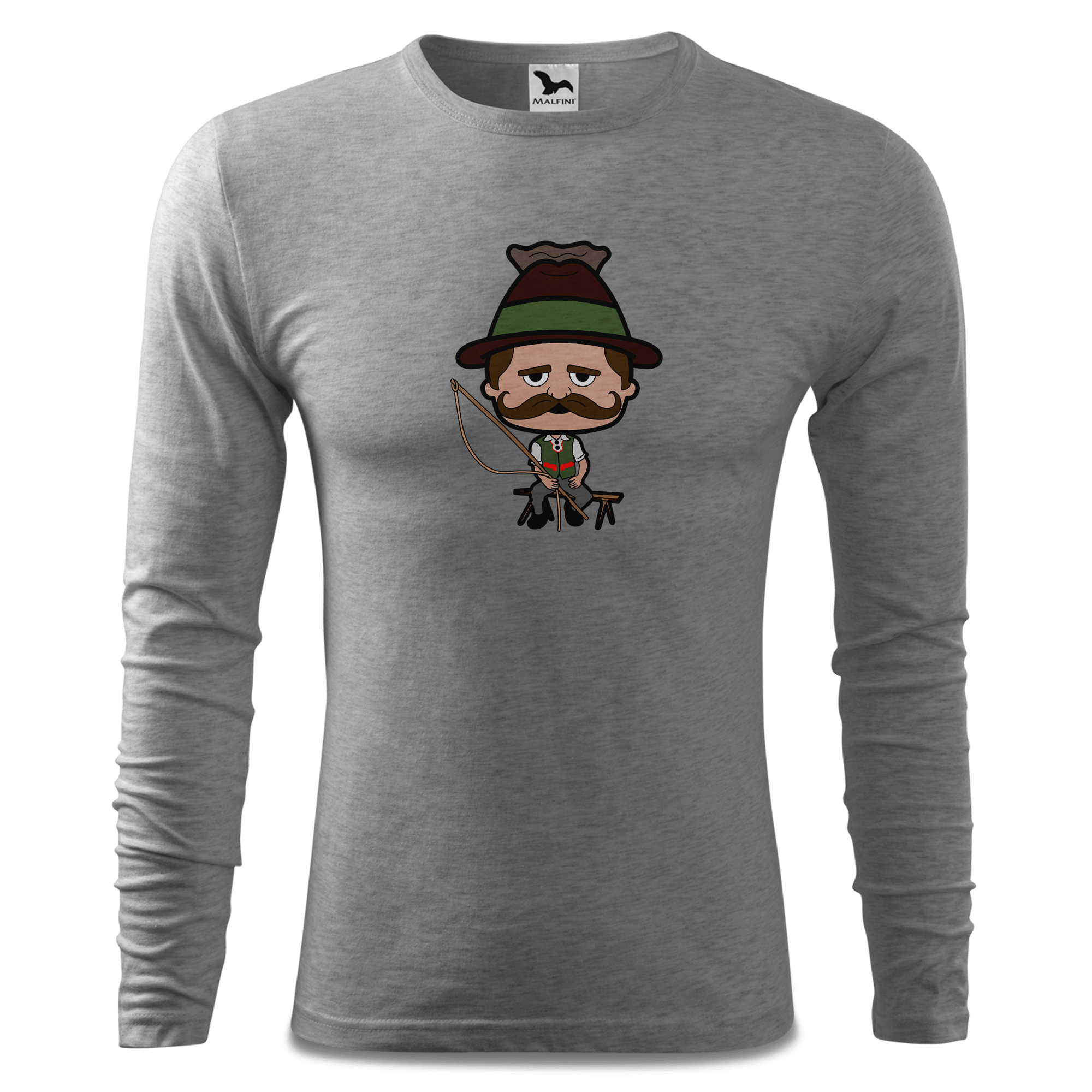 Da Sinzer Goasslschnoizer Longsleeve Fitted Herren Grau Meliert Haiden Front