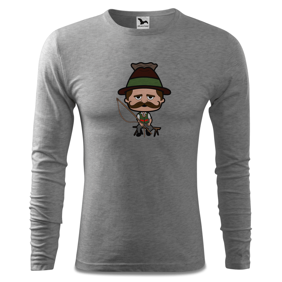 Da Sinzer Goasslschnoizer Longsleeve Fitted Herren Grau Meliert Haiden Front