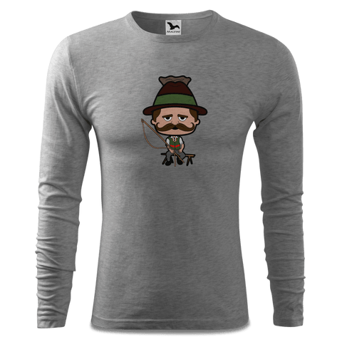 Da Sinzer Goasslschnoizer Longsleeve Fitted Herren Grau Meliert Haiden Front