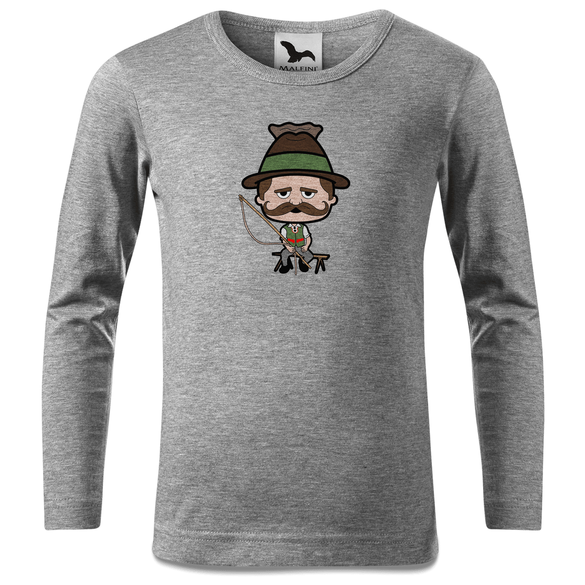 Da Sinzer Goasslschnoizer Longsleeve Kinder Grau Meliert Waldering Front