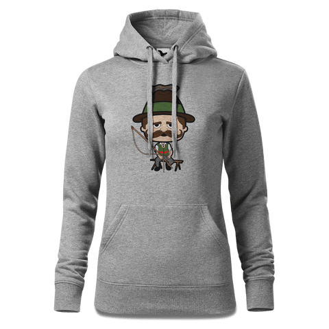 Da Sinzer Goasslschnoizer Sweatshirt Hoody Damen Grau Meliert Kieling Front
