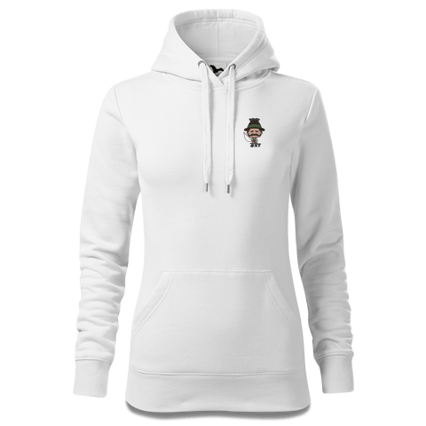 Da Sinzer Goasslschnoizer Sweatshirt Hoody Damen Weiss Graben Front