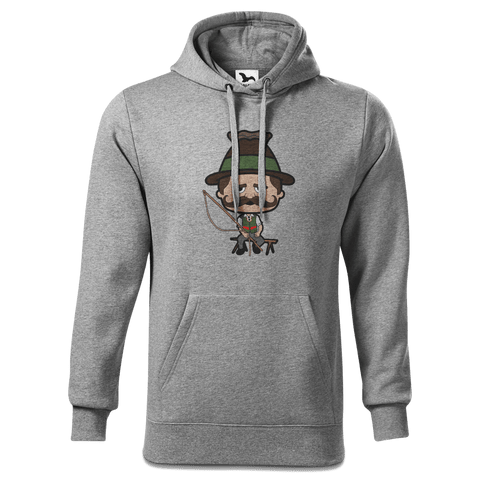 Da Sinzer Goasslschnoizer Sweatshirt Hoody Herren Grau Meliert Pulvermuehle Front
