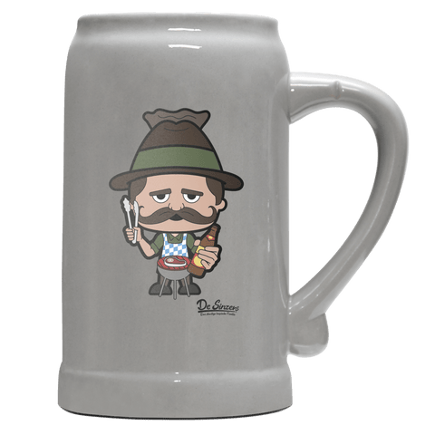 Da Sinzer Griller Bierkrug 1000ml Grau Zugspitze Front