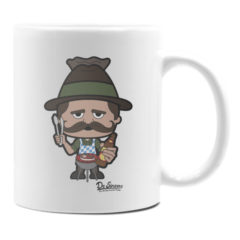 Da Sinzer Griller Keramik Kaffeetasse 330ml Weiss Rampoldplatte Front