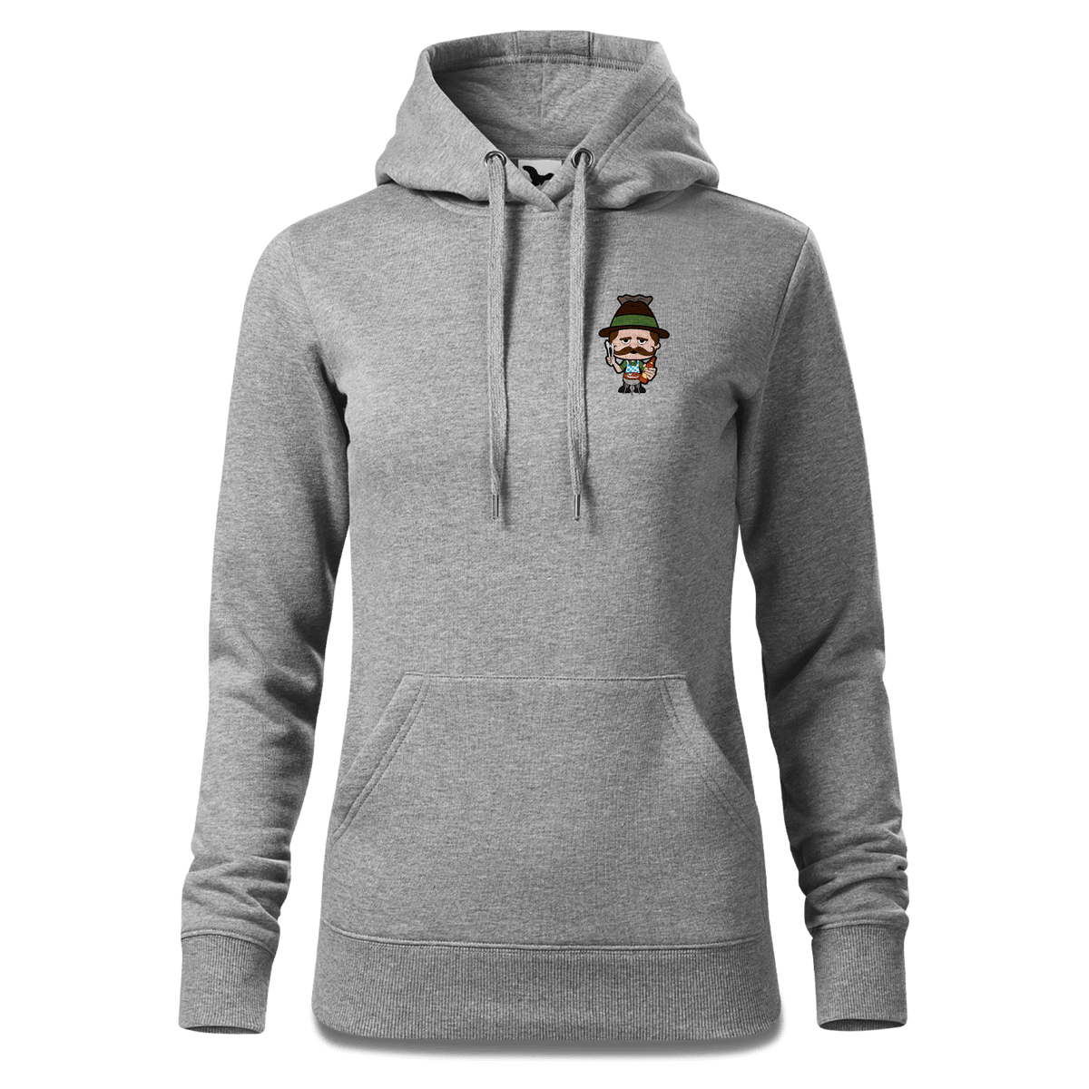 Da Sinzer Griller Sweatshirt Hoody Damen Grau Meliert Kleinholzen Front