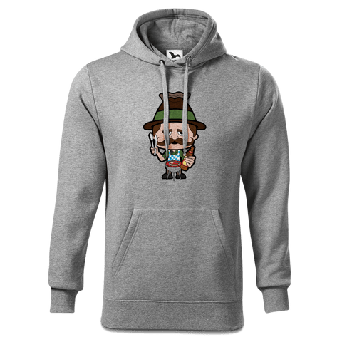 Da Sinzer Griller Sweatshirt Hoody Herren Grau Meliert Pulvermuehle Front
