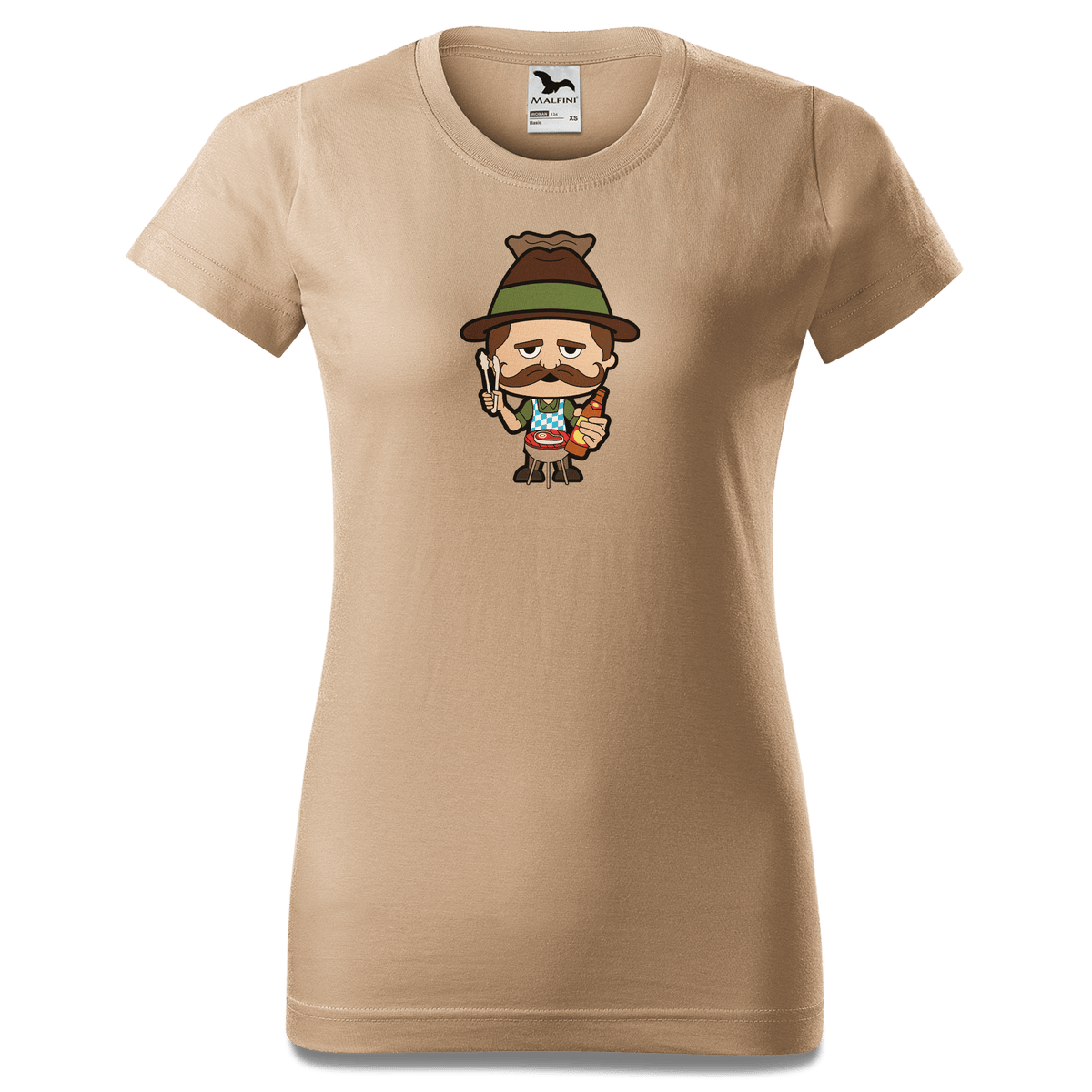 Da Sinzer Griller T Shirt Damen Sand Entleiten Front