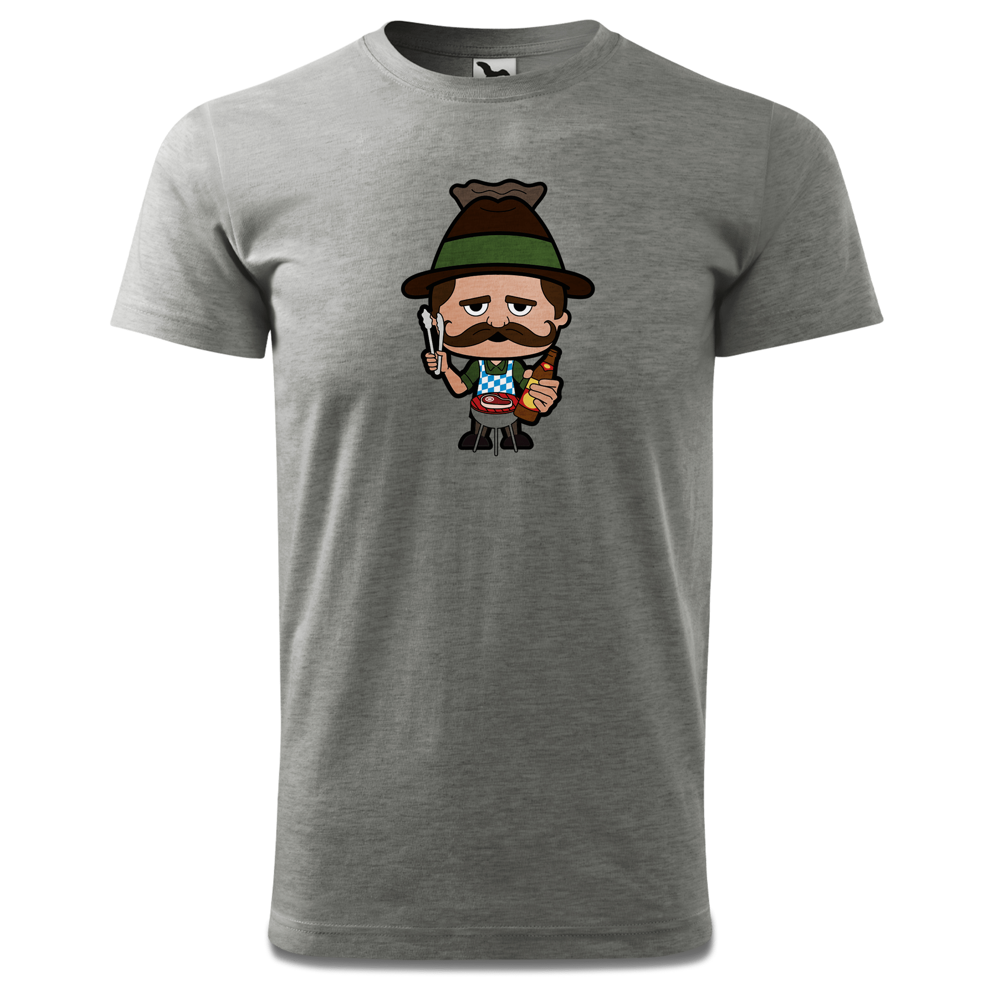 Da Sinzer Griller T Shirt Herren Grau Meliert Hofau Front