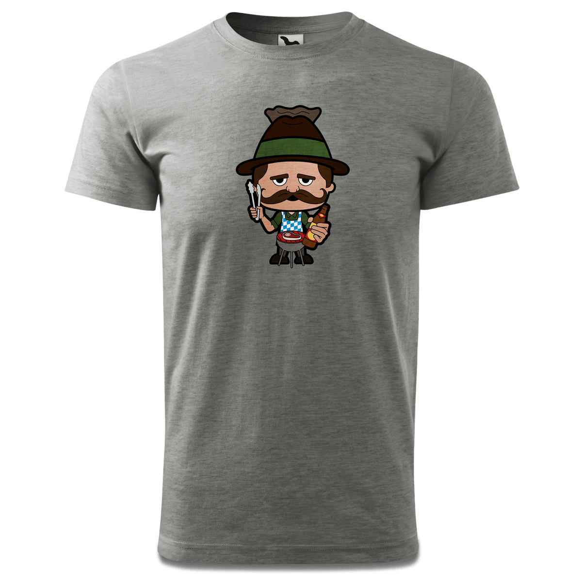 Da Sinzer Griller T Shirt Herren Grau Meliert Hofau Front