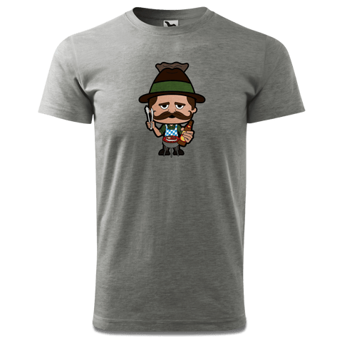 Da Sinzer Griller T Shirt Herren Grau Meliert Hofau Front