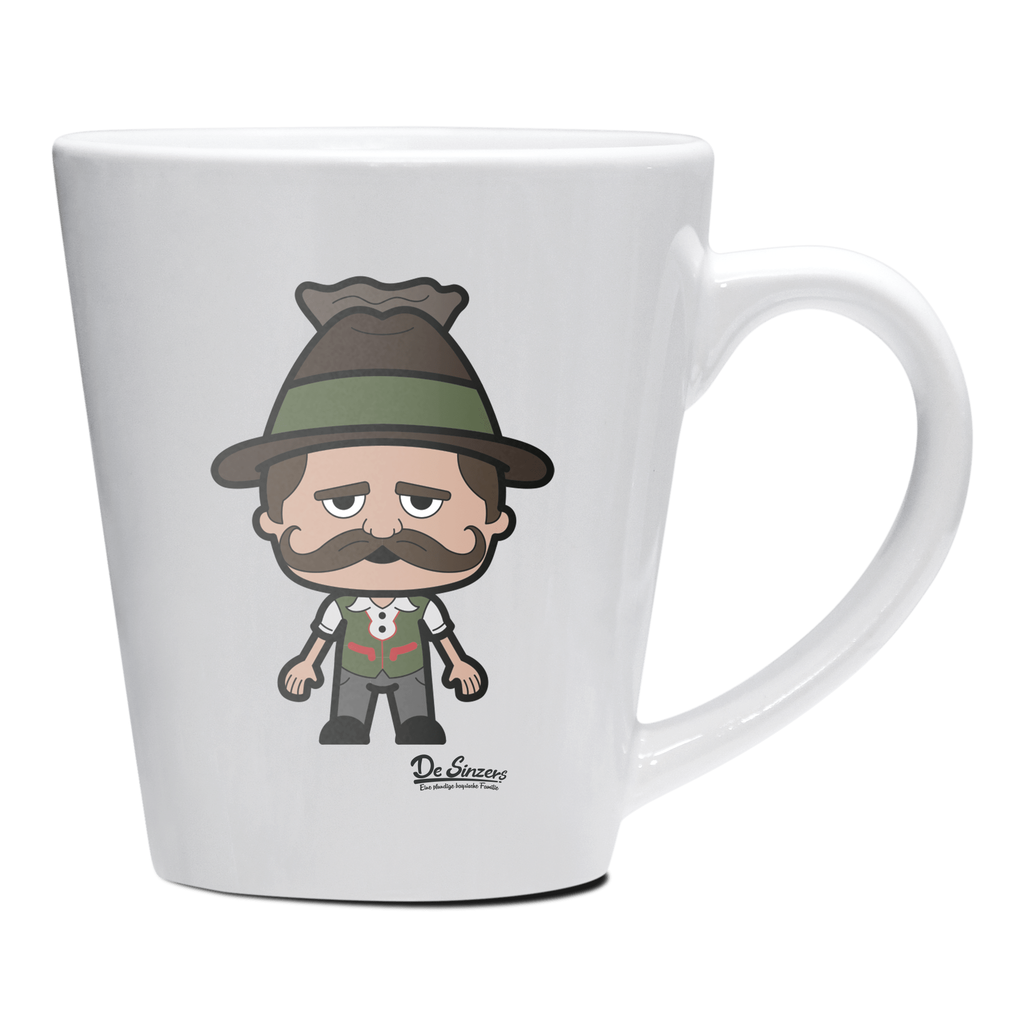 Da Sinzer Grundfiguren Keramik Kaffeetasse 200ml Weiss Herzogstand Front