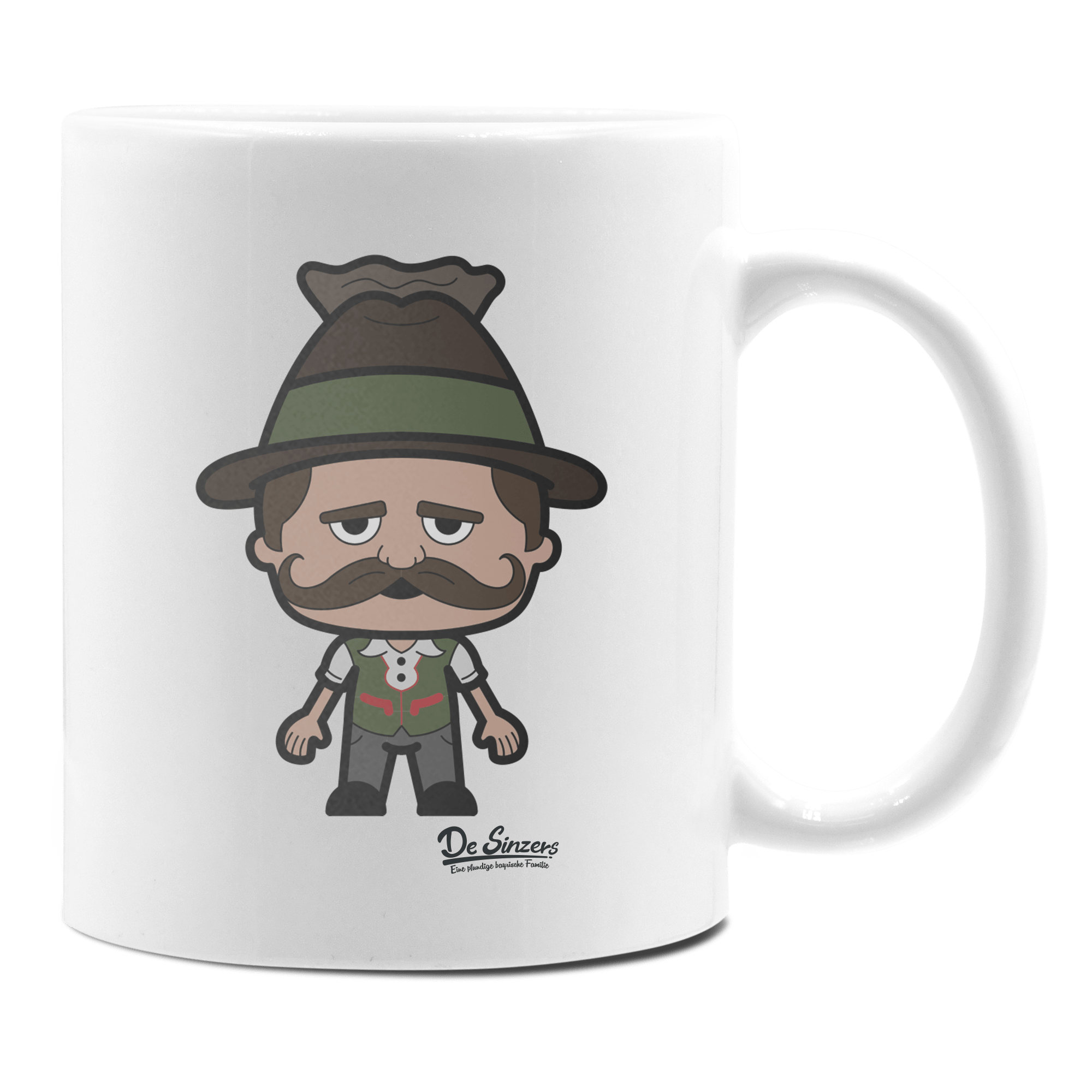 Da Sinzer Grundfiguren Keramik Kaffeetasse 330ml Weiss Rampoldplatte Front