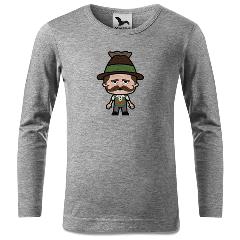 Da Sinzer Grundfiguren Longsleeve Kinder Grau Meliert Waldering Front