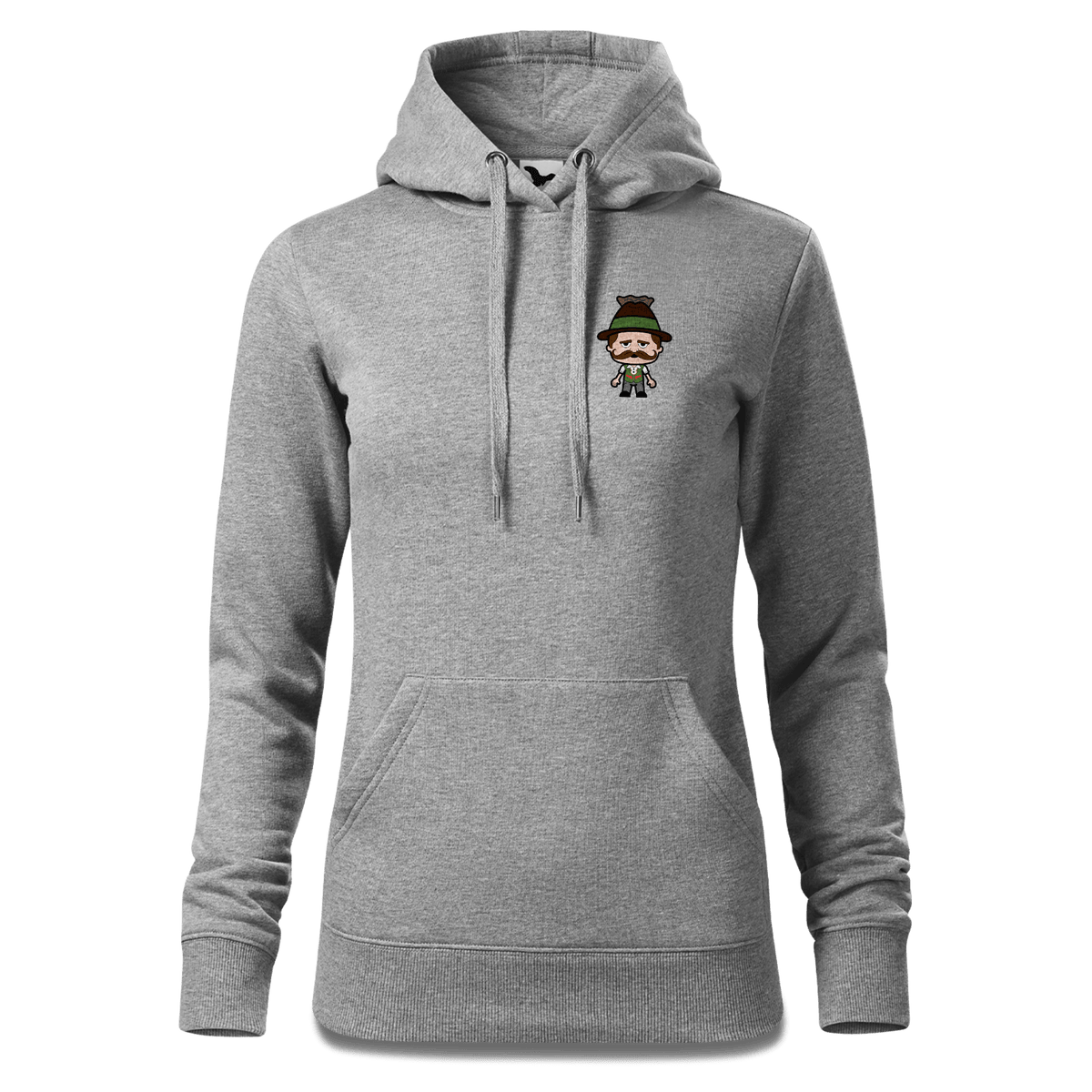 Da Sinzer Grundfiguren Sweatshirt Hoody Damen Grau Meliert Kleinholzen Front