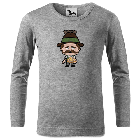 Da Sinzer Leberkassemmel Longsleeve Kinder Grau Meliert Waldering Front