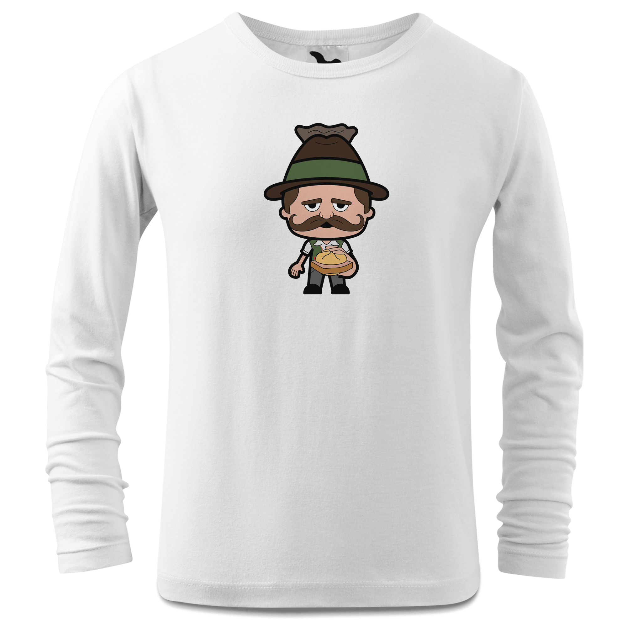 Da Sinzer Leberkassemmel Longsleeve Kinder Weiss Westerndorf Front