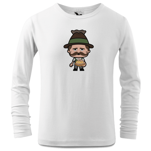 Da Sinzer Leberkassemmel Longsleeve Kinder Weiss Westerndorf Front