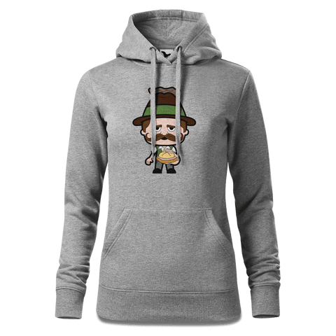 Da Sinzer Leberkassemmel Sweatshirt Hoody Damen Grau Meliert Kieling Front