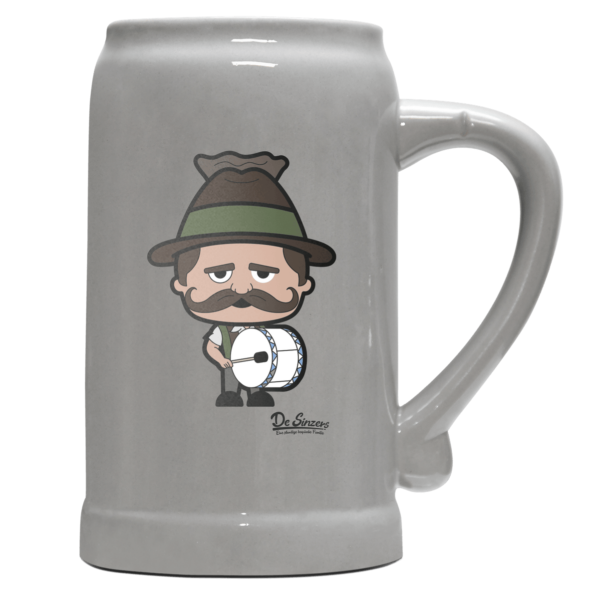 Da Sinzer Musikinstrumente Bierkrug 1000ml Grau Zugspitze Front