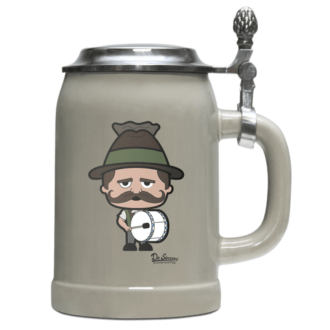 Da Sinzer Musikinstrumente Bierkrug 500ml Grau mit Deckel Hocheck Front