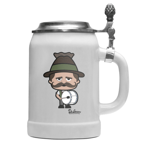 Da Sinzer Musikinstrumente Bierkrug 500ml Weiss mit Deckel Wetterspitzen Front