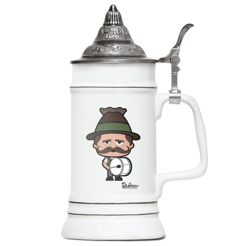 Da Sinzer Musikinstrumente Bierkrug 500ml Weiss mit Spitzdeckel Wendelstein Front