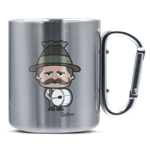 Da Sinzer Musikinstrumente Edelstahl Kaffeetasse silberer Karabiner 320ml Grosser Traithen Front