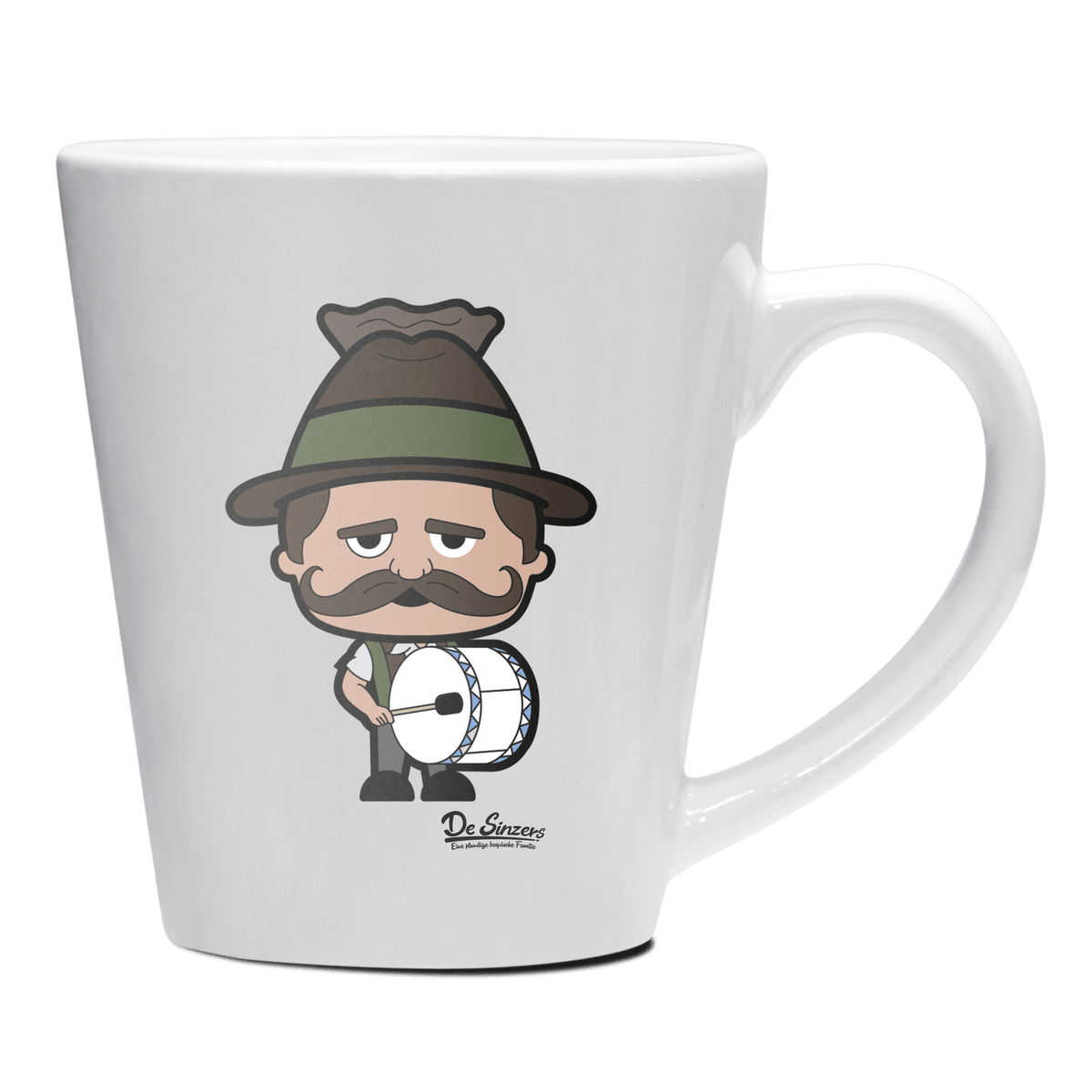 Da Sinzer Musikinstrumente Keramik Kaffeetasse 200ml Weiss Herzogstand Front