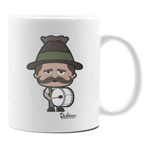 Da Sinzer Musikinstrumente Keramik Kaffeetasse 330ml Weiss Rampoldplatte Front