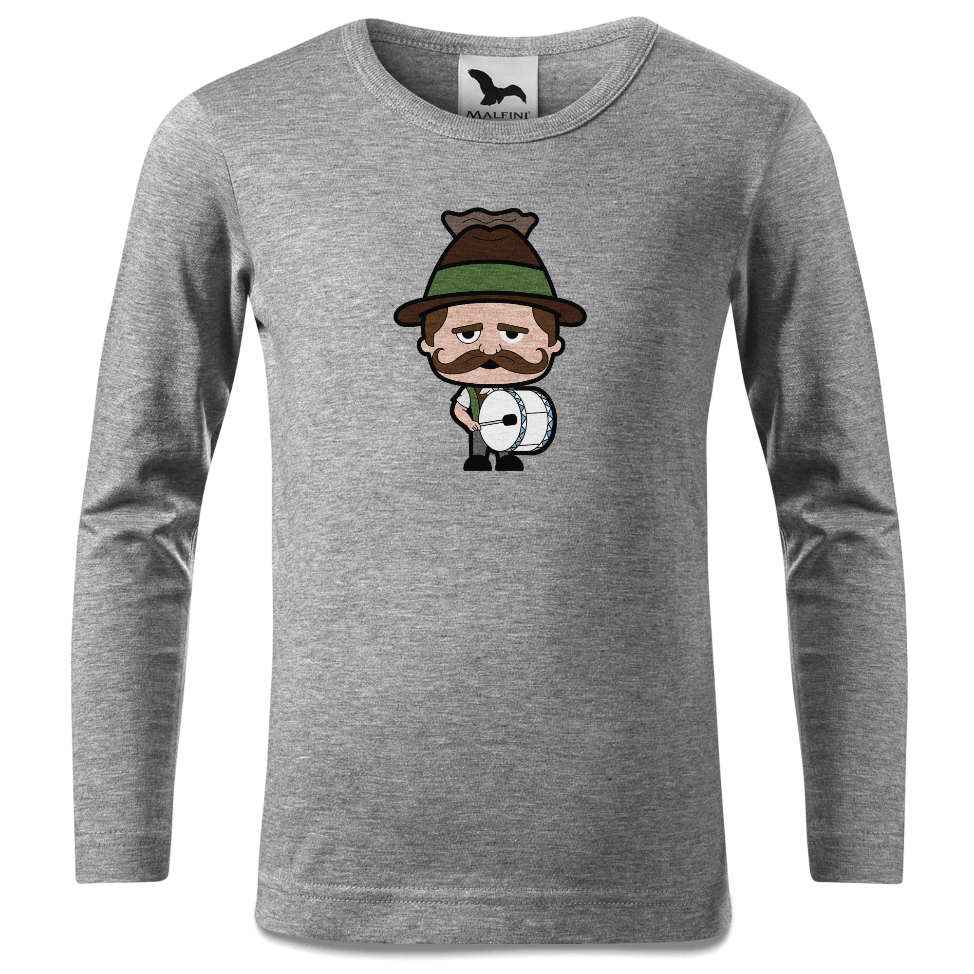 Da Sinzer Musikinstrumente Longsleeve Kinder Grau Meliert Waldering Front