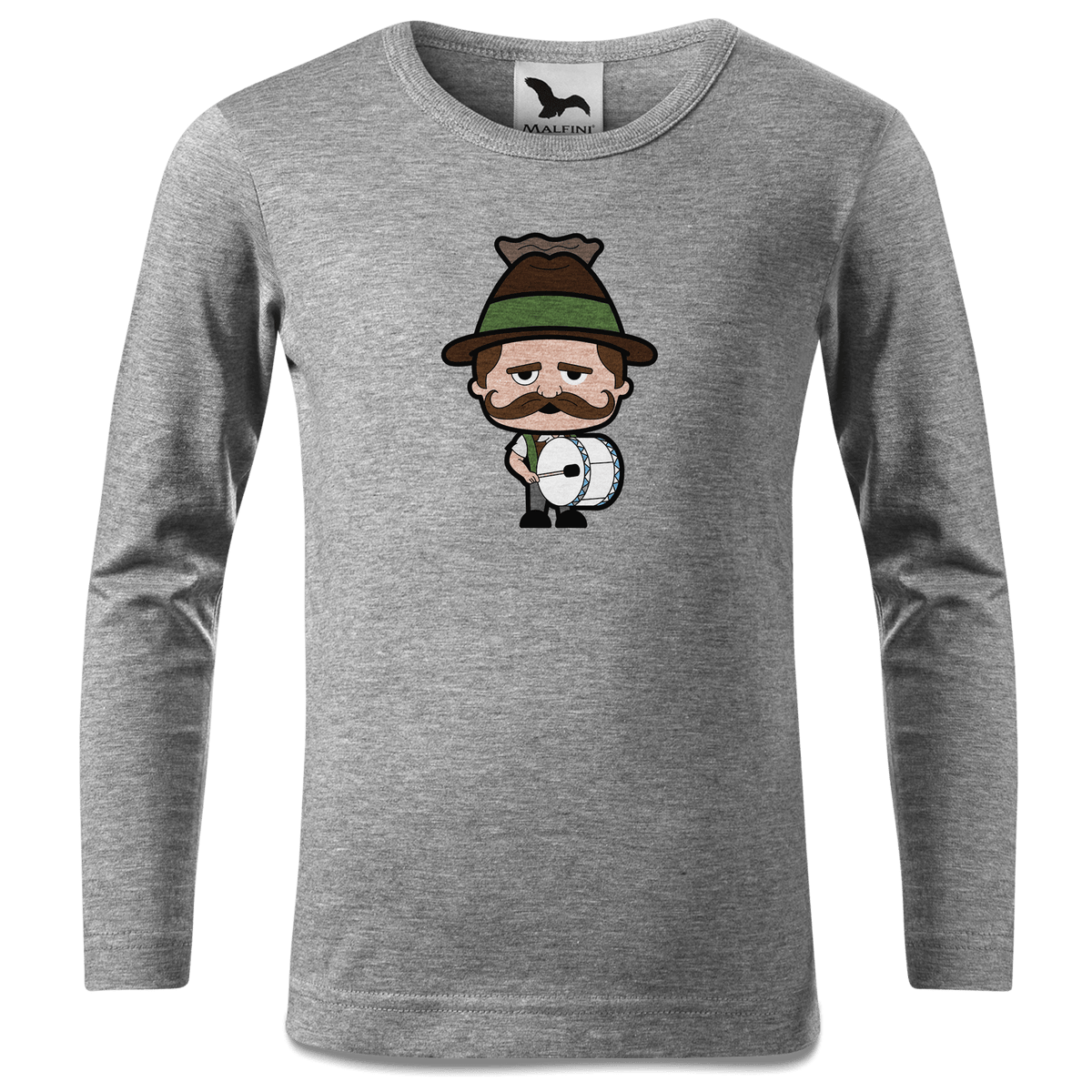 Da Sinzer Musikinstrumente Longsleeve Kinder Grau Meliert Waldering Front