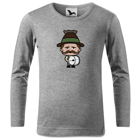Da Sinzer Musikinstrumente Longsleeve Kinder Grau Meliert Waldering Front