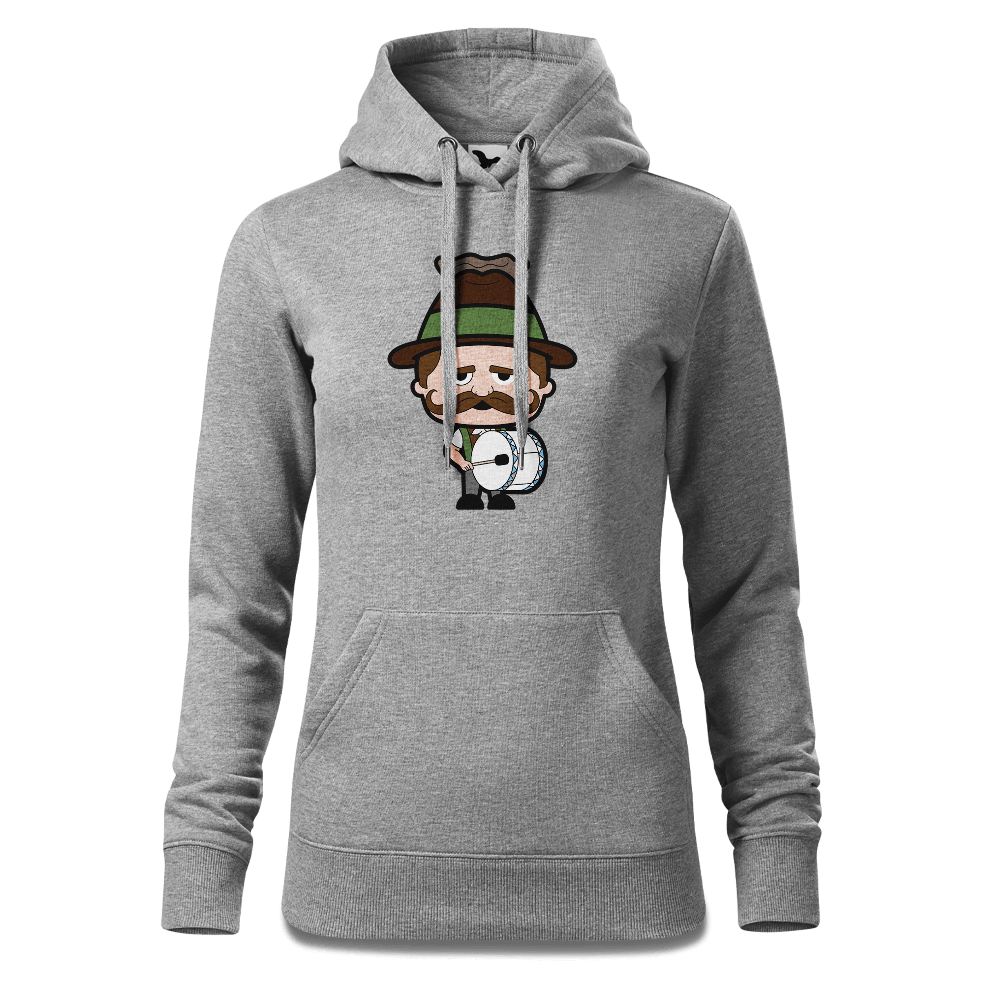 Da Sinzer Musikinstrumente Sweatshirt Hoody Damen Grau Meliert Kieling Front