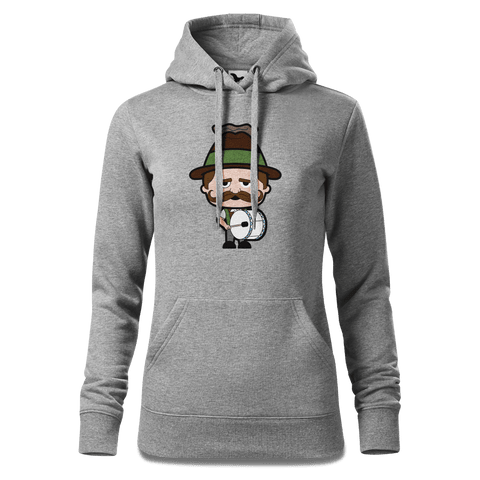 Da Sinzer Musikinstrumente Sweatshirt Hoody Damen Grau Meliert Kieling Front