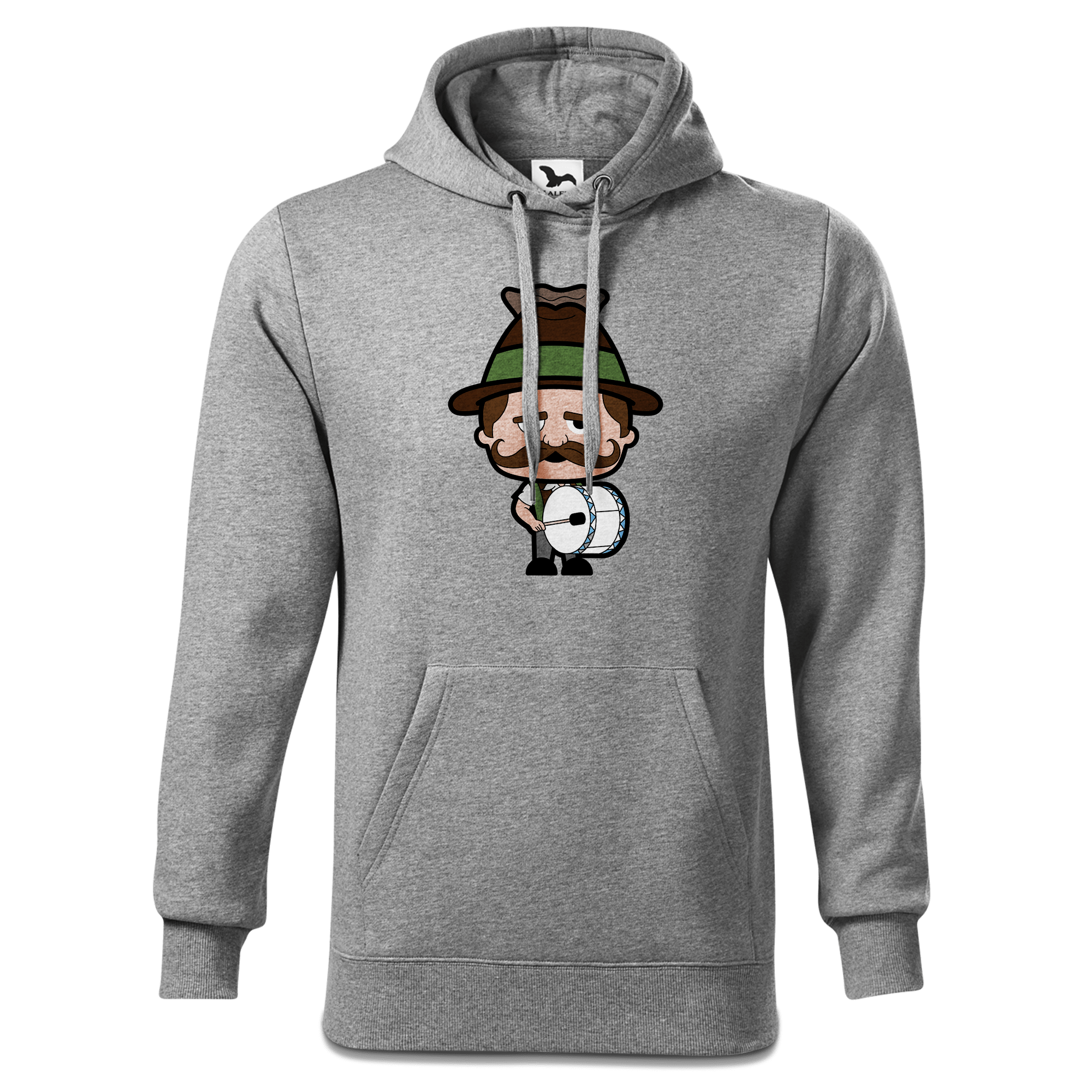 Da Sinzer Musikinstrumente Sweatshirt Hoody Herren Grau Meliert Pulvermuehle Front