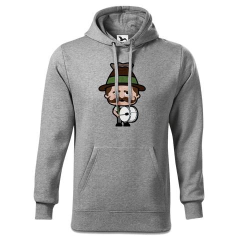 Da Sinzer Musikinstrumente Sweatshirt Hoody Herren Grau Meliert Pulvermuehle Front