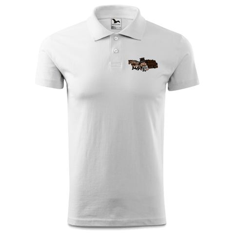 Da Sinzer Pferdegespann Polo Shirt Herren Weiss Murnau Front