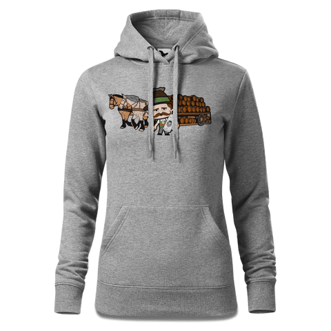 Da Sinzer Pferdegespann Sweatshirt Hoody Damen Grau Meliert Kieling Front
